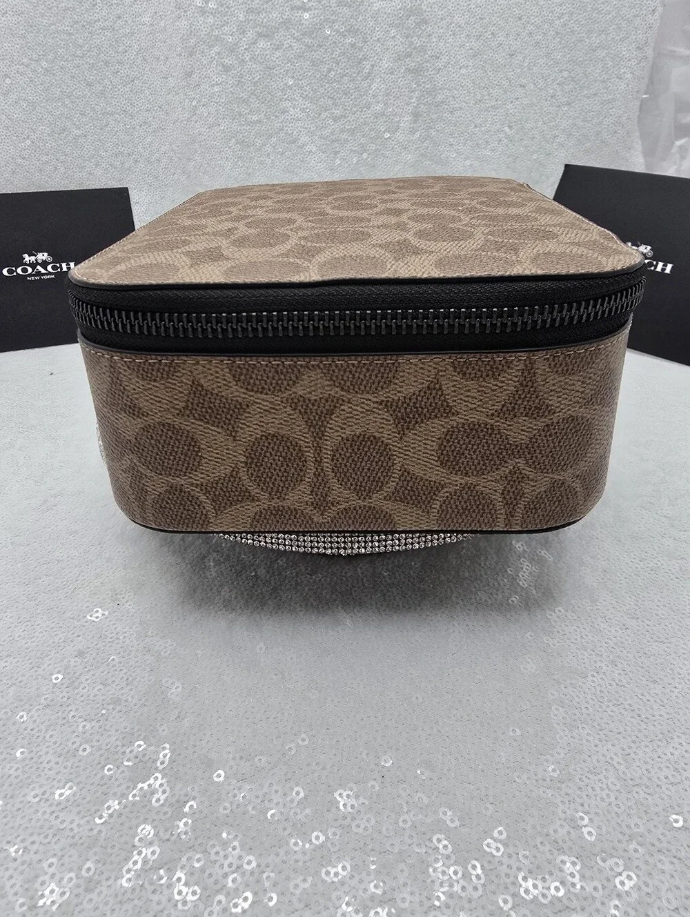 Coach Tech Organizer In Colorblock Signature Canvas Secure Zip Around